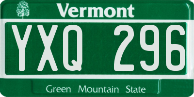 VT license plate YXQ296