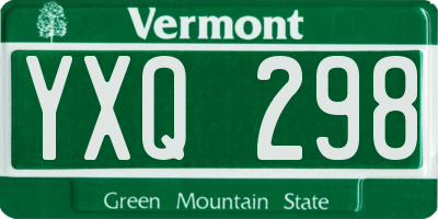 VT license plate YXQ298