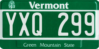VT license plate YXQ299