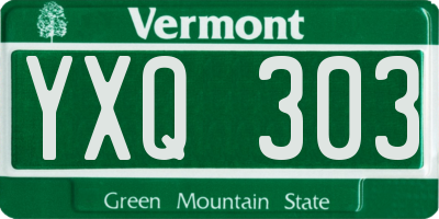 VT license plate YXQ303