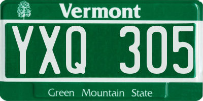 VT license plate YXQ305