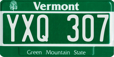 VT license plate YXQ307