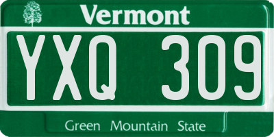 VT license plate YXQ309