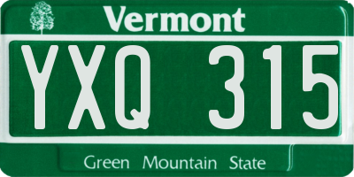 VT license plate YXQ315
