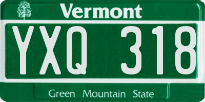 VT license plate YXQ318