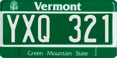 VT license plate YXQ321