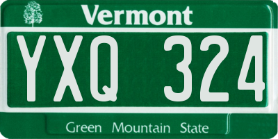 VT license plate YXQ324