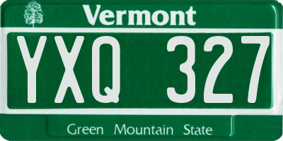 VT license plate YXQ327