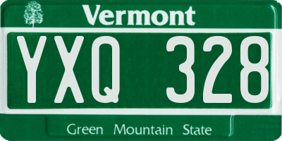 VT license plate YXQ328