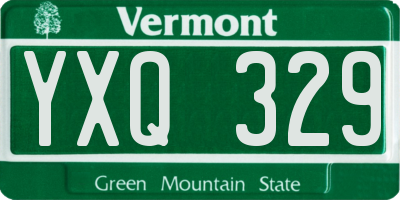 VT license plate YXQ329