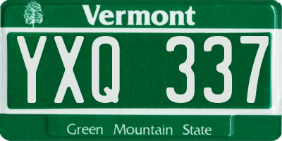VT license plate YXQ337