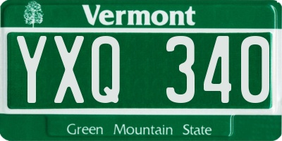 VT license plate YXQ340