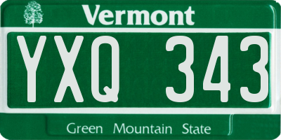 VT license plate YXQ343