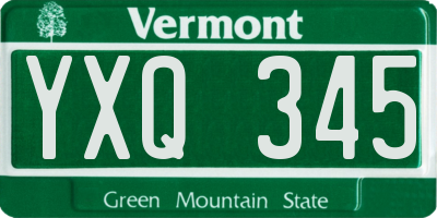 VT license plate YXQ345