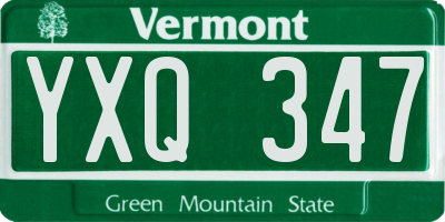 VT license plate YXQ347