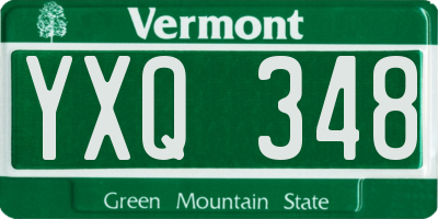 VT license plate YXQ348