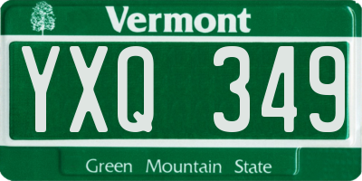 VT license plate YXQ349