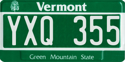 VT license plate YXQ355