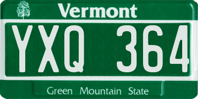 VT license plate YXQ364