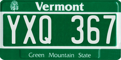 VT license plate YXQ367