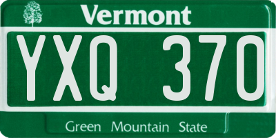 VT license plate YXQ370