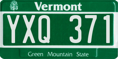 VT license plate YXQ371