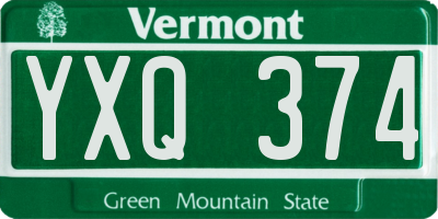 VT license plate YXQ374