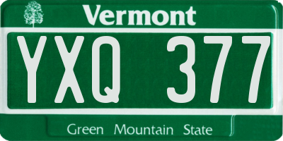 VT license plate YXQ377