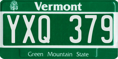 VT license plate YXQ379