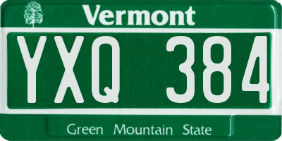 VT license plate YXQ384