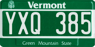 VT license plate YXQ385