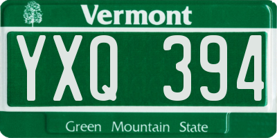 VT license plate YXQ394
