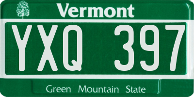 VT license plate YXQ397