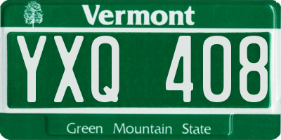 VT license plate YXQ408