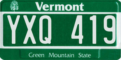 VT license plate YXQ419