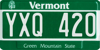 VT license plate YXQ420