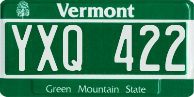 VT license plate YXQ422