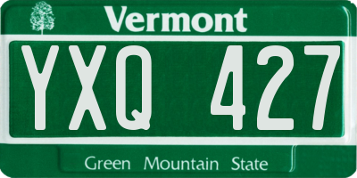 VT license plate YXQ427