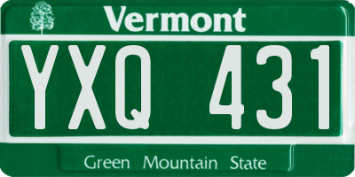 VT license plate YXQ431