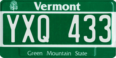 VT license plate YXQ433