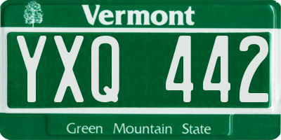 VT license plate YXQ442