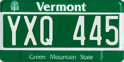 VT license plate YXQ445