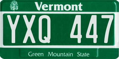 VT license plate YXQ447