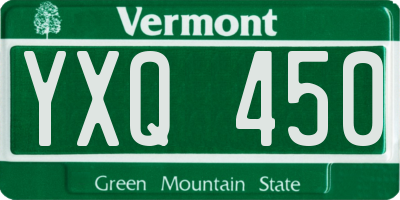 VT license plate YXQ450