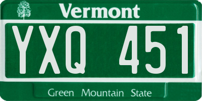 VT license plate YXQ451