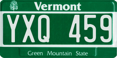 VT license plate YXQ459