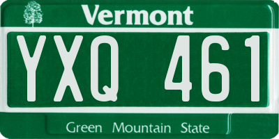 VT license plate YXQ461