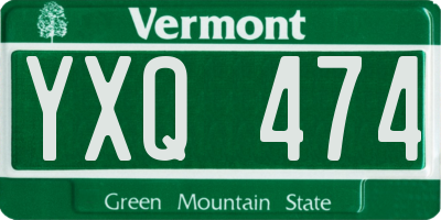 VT license plate YXQ474