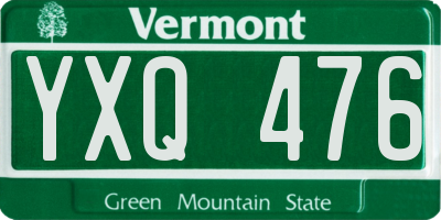 VT license plate YXQ476