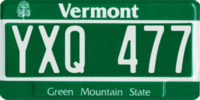 VT license plate YXQ477